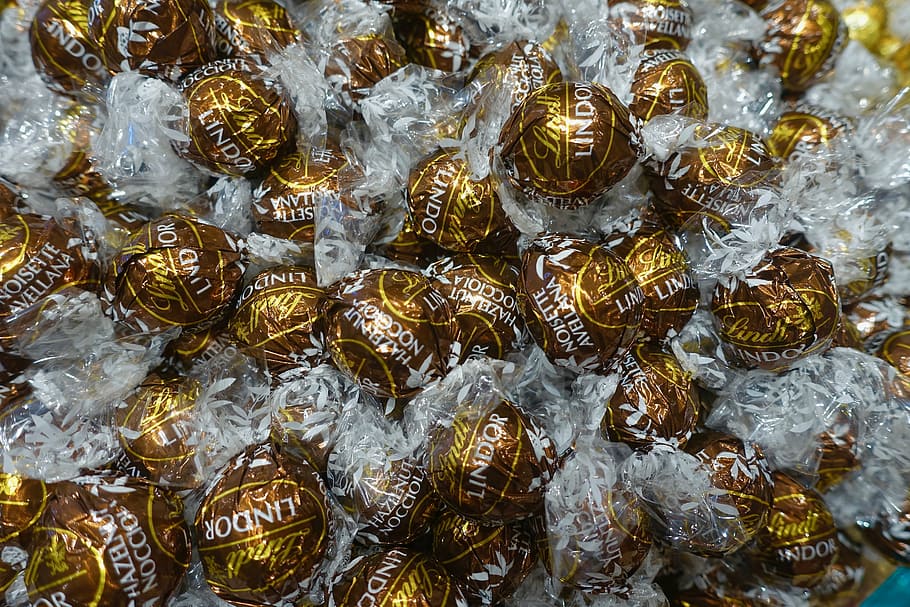sweets, chocolate, candy, balls, wrapped, bonbon, confection, bright, full frame, backgrounds