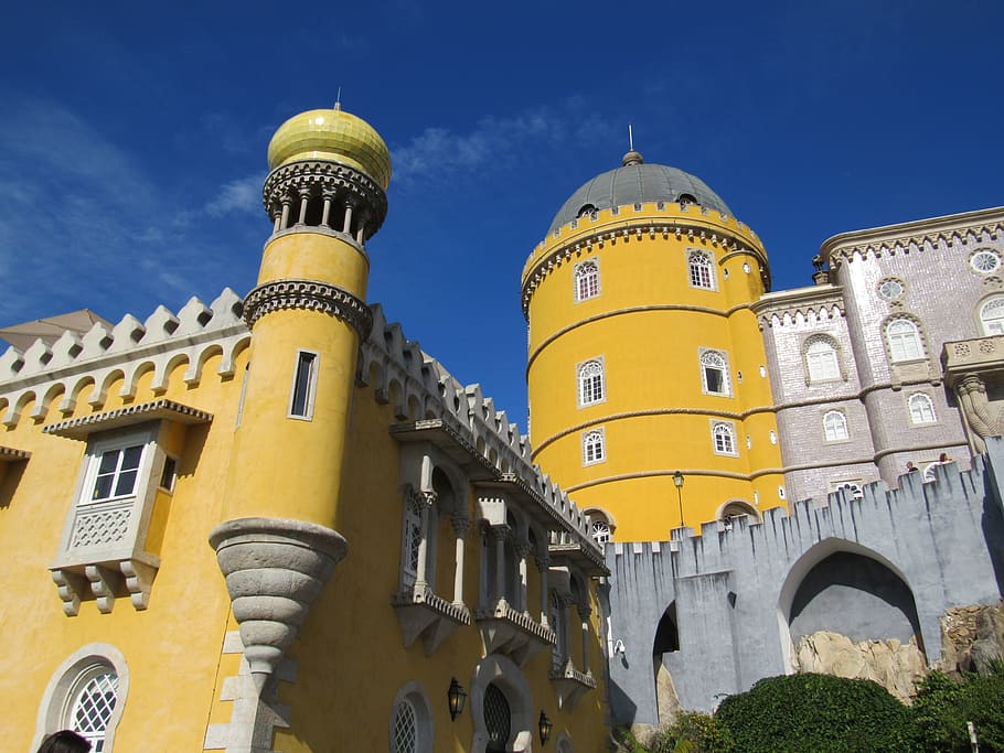 Sintra, Castle, Architecture, Portugal, castle, architecture, fortress, portuguese, historic, pena, low angle view