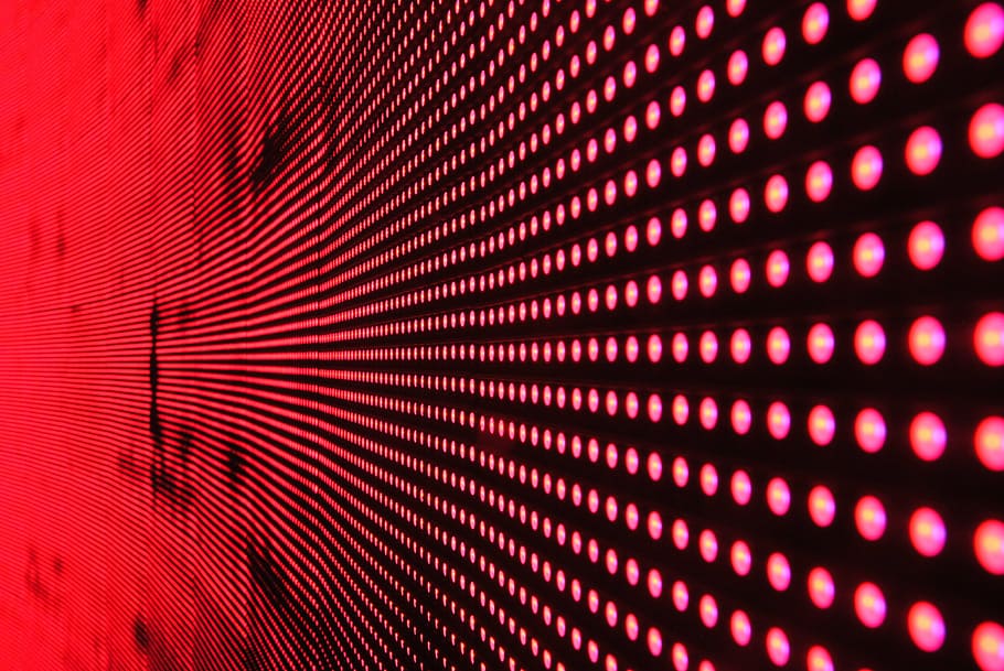 red digital led, structure, light, led, movement, color, red, abstract, indirect lighting, background