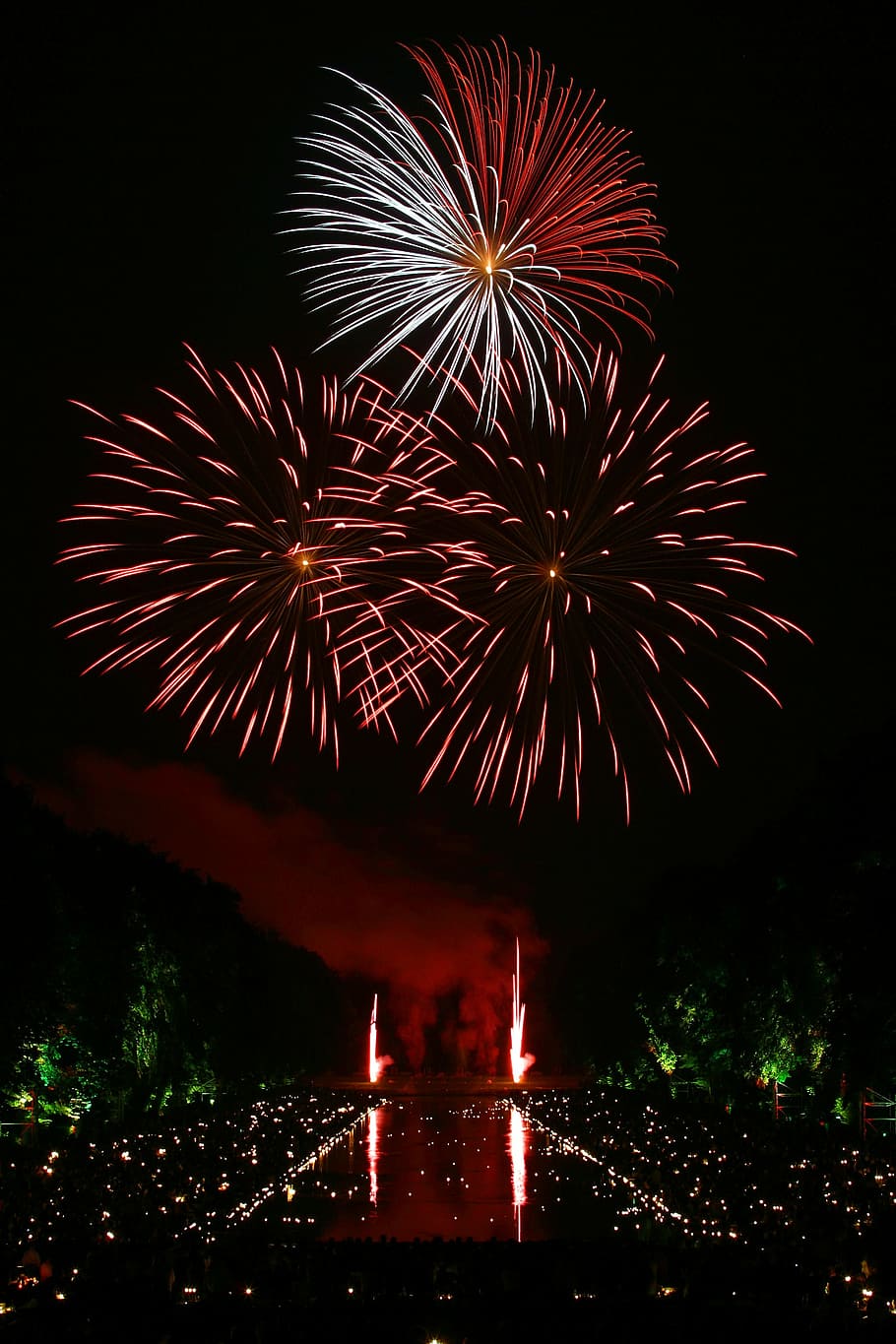fogos de artifício, céu, brilhante, comemorar, celebração, escuro, tarde, explodir, explosão, festival