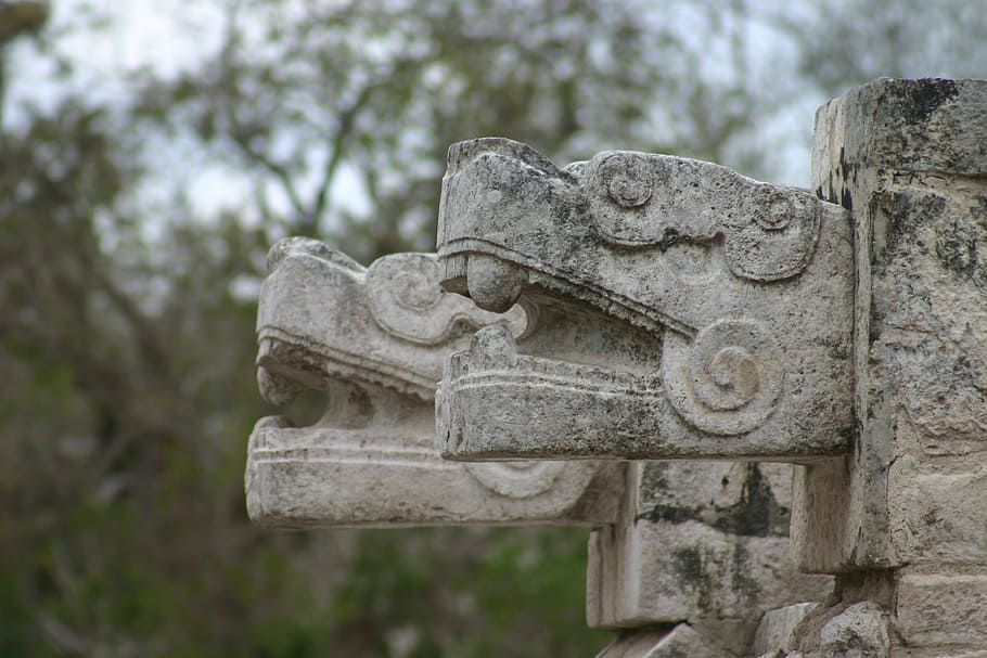 maya, meksiko, reruntuhan, arsitektur, batu, bangunan tua, tradisional, konstruksi, patung, kerajinan