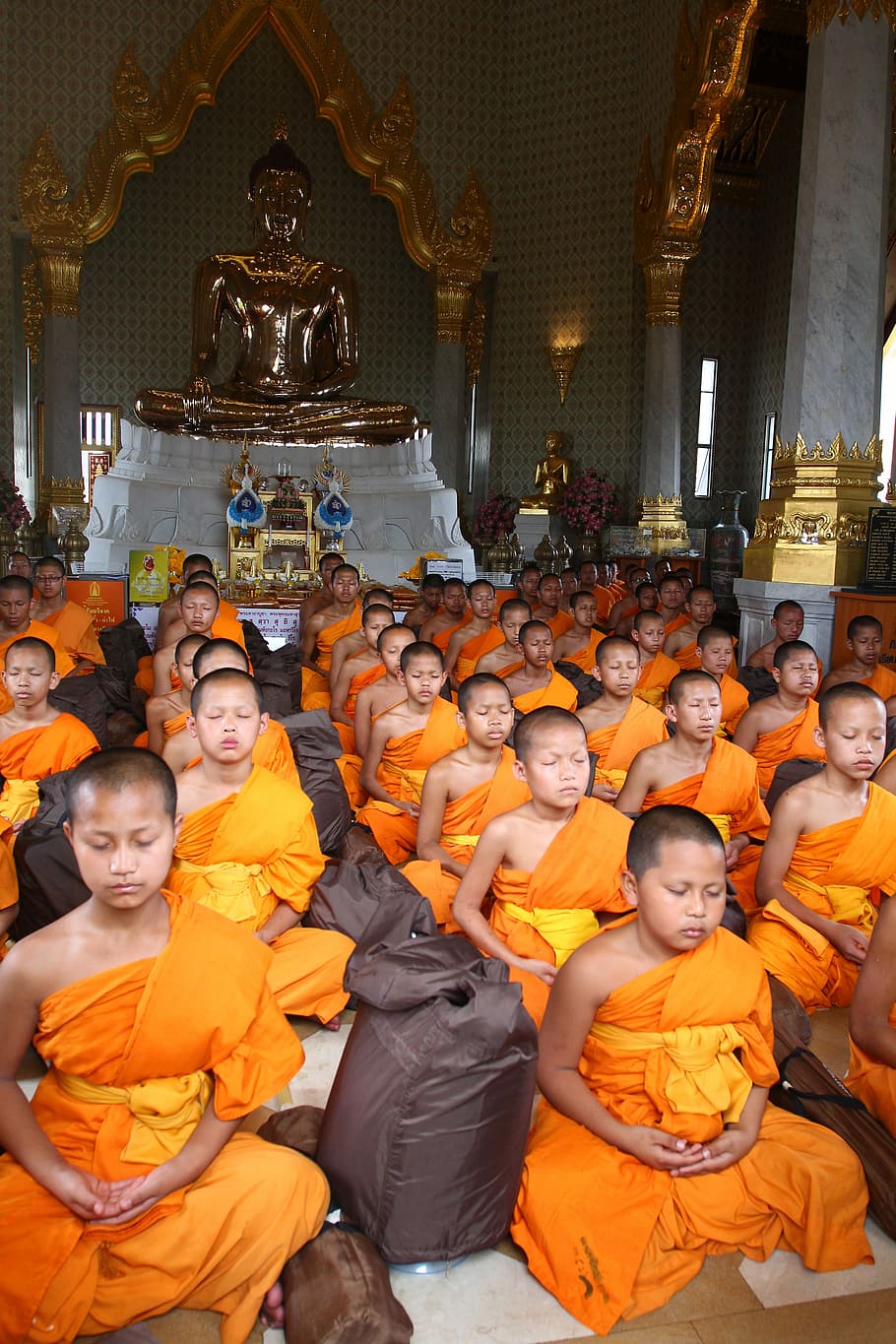 Buddha, Biksu, Novis, biksu Buddha, meditasi, tradisi, upacara tradisi, sukarelawan, orang-orang, thailand