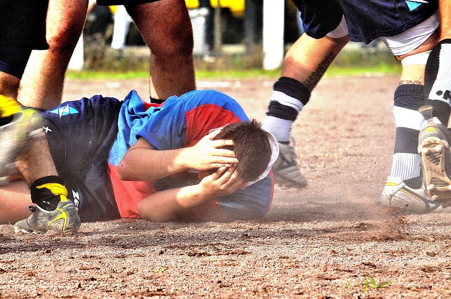 man, soccer field, rugby, sport, tackle, fair play, third time, men, real people, group of people