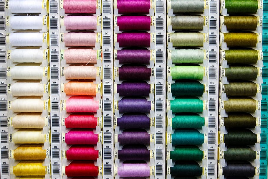 foto de primer plano, hilos de colores variados, resumen, arte, fondo, colorido, colores, algodón, artesanía, bordado