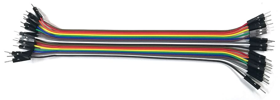 cables de colores variados, blanco, fondo, Idc, Cable, Alambre, Eléctrico, cable idc, puente, placa de prueba