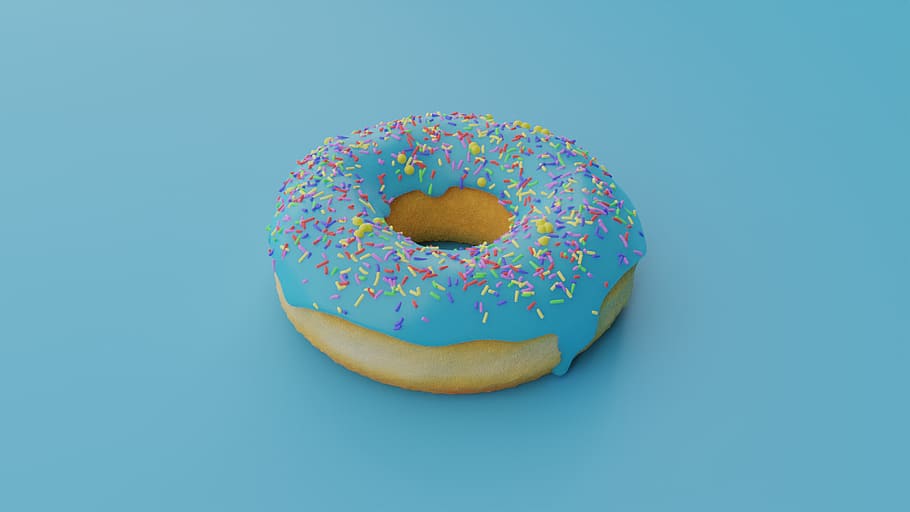donut, animated, digital, realism, food, delicious, sweets, 3d, cookies, colorful