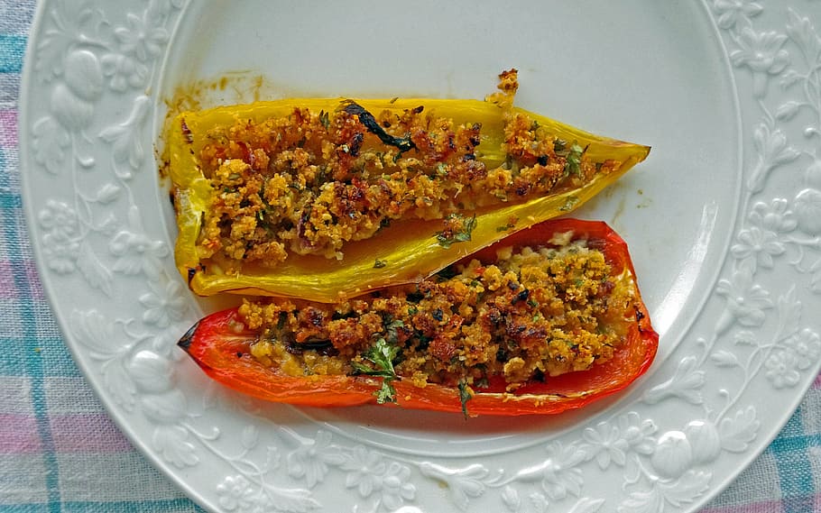 peppers, stuffed peppers, contour, italian cuisine, typical dish, eat, foods, gastronomy, bread crumbs, breadcrumbs