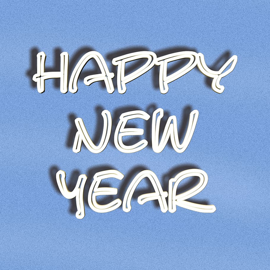 blue, background, happy, new, year, handwritten, text, Font, Lettering, Happy New Year