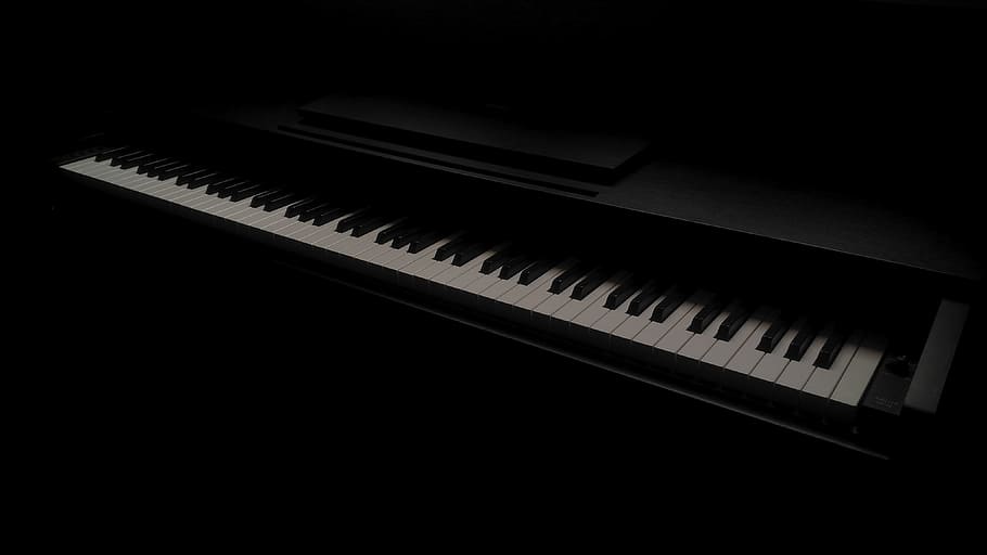 piano, black, dark, music, instrument, musical, piano key, musical instrument, musical equipment, arts culture and entertainment
