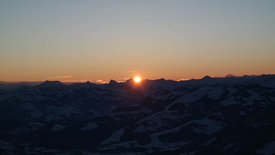 salve austria, Sunrise, High, Salve, Austria, high salve austria, morning mood most mountain, sunset, sun, silhouette
