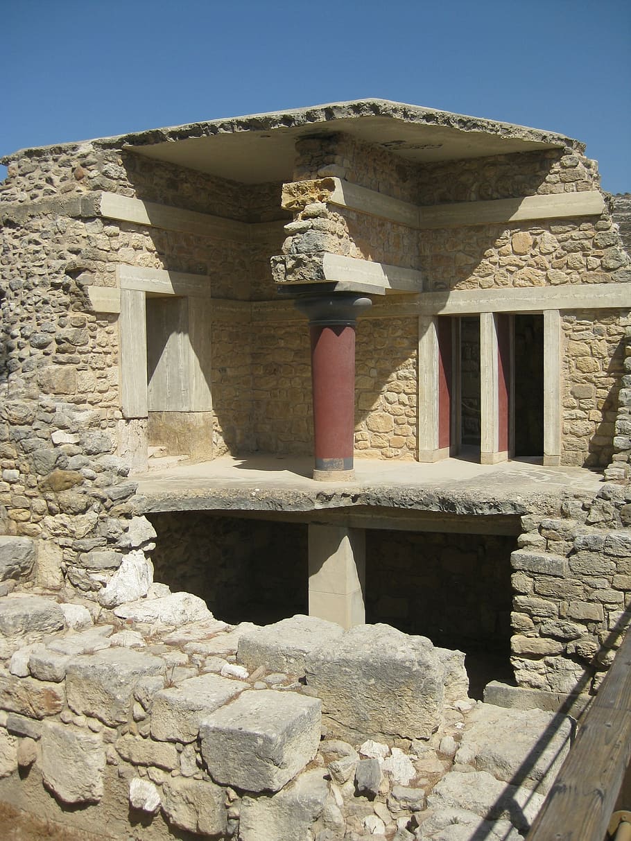 Knossos, Creta, vacaciones, más, excavación, ruina, templo, antigüedad, arquitectura, historia