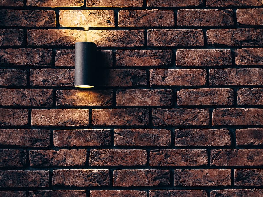 brick wall, sconce, wall, lamp, grunge, interior, design, decor, light, room