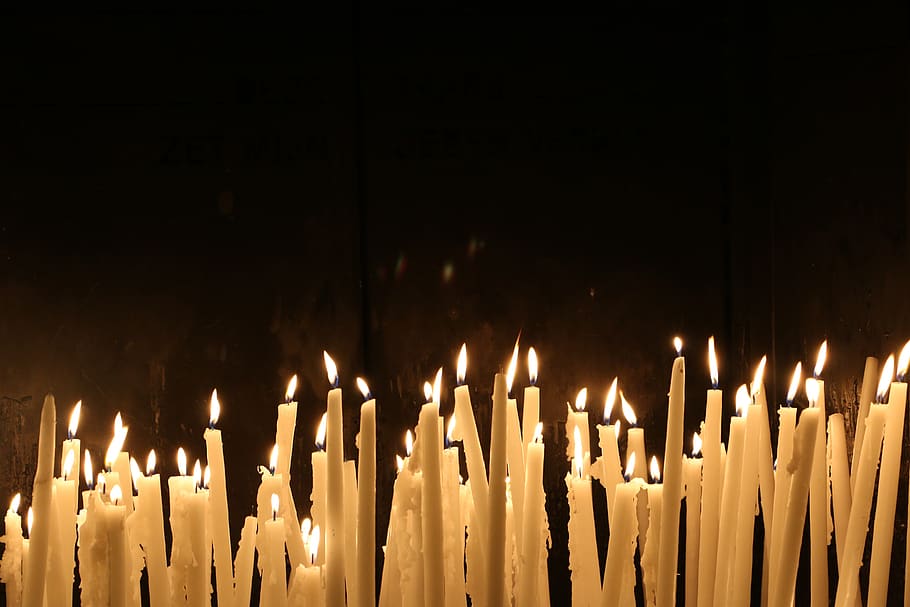 candles, pray, prayer, candle light, light, flame, candle, symbol, hope, faith