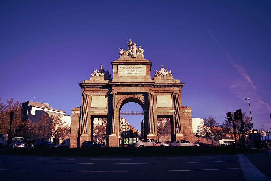 Monument, Puerta De Toledo, Toledo, Spain, spain, architecture, city, triumphal arch, night, travel destinations, city life