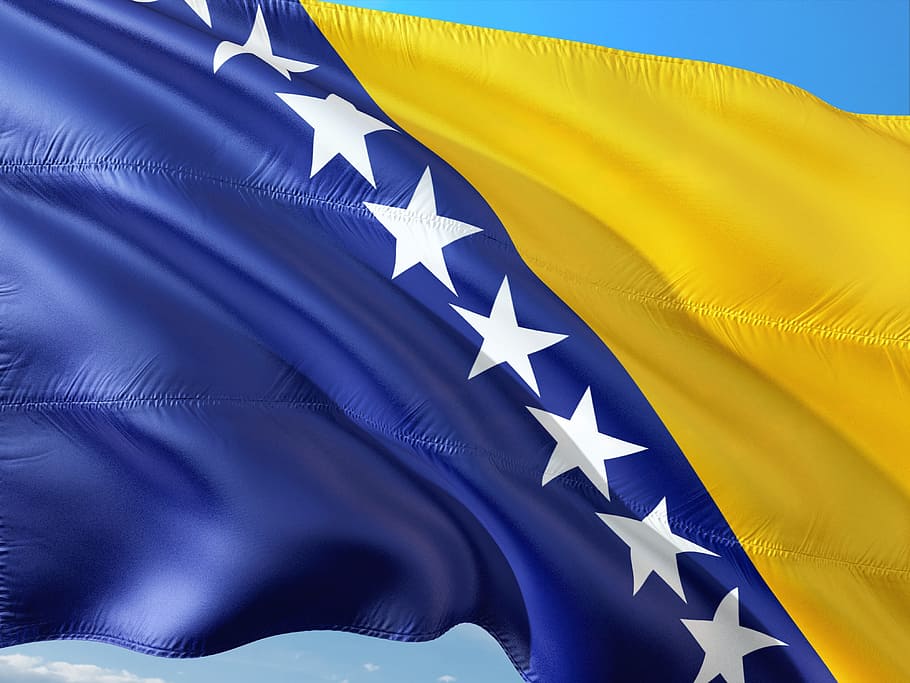 国際, 旗, ボスニア・ヘルツェゴビナ, フラグ, 形状, 愛国心, 黄色, 星形, クローズアップ, 青 - Pxfuel