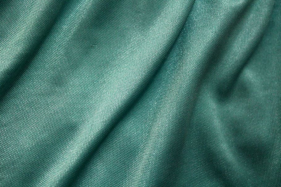 緑の繊維, 絹の布の背景, シルク, 布, 背景, 滑らか, 青, 青緑, 繊維, 素材