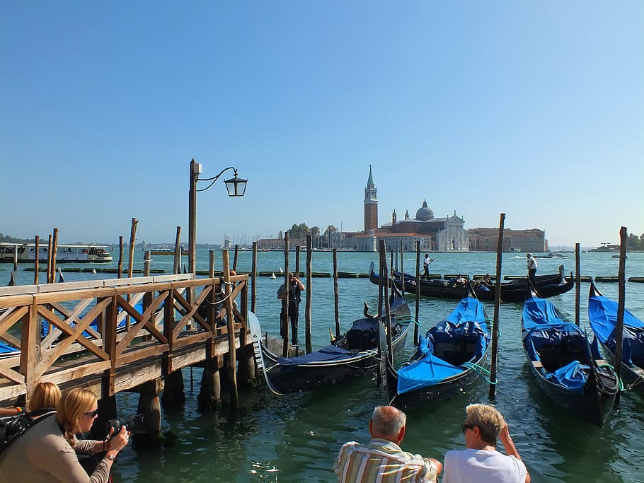 venice, italy, gondolas, cathedral, san giorgio maggiore, venice - Italy, gondola, canal, travel, vacations