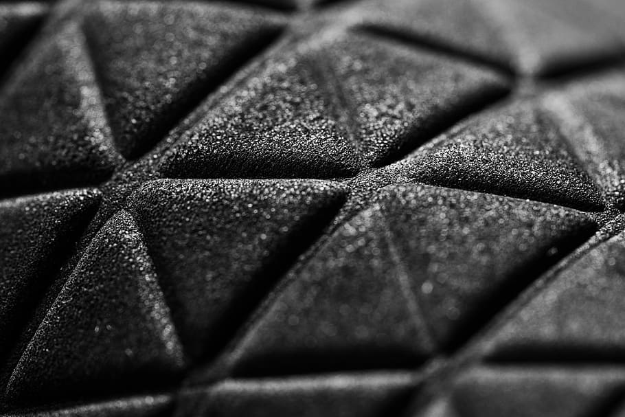 Black, 3D, Triangle, Dark, Abstract, Pattern, black and white, bw, geometry, macro