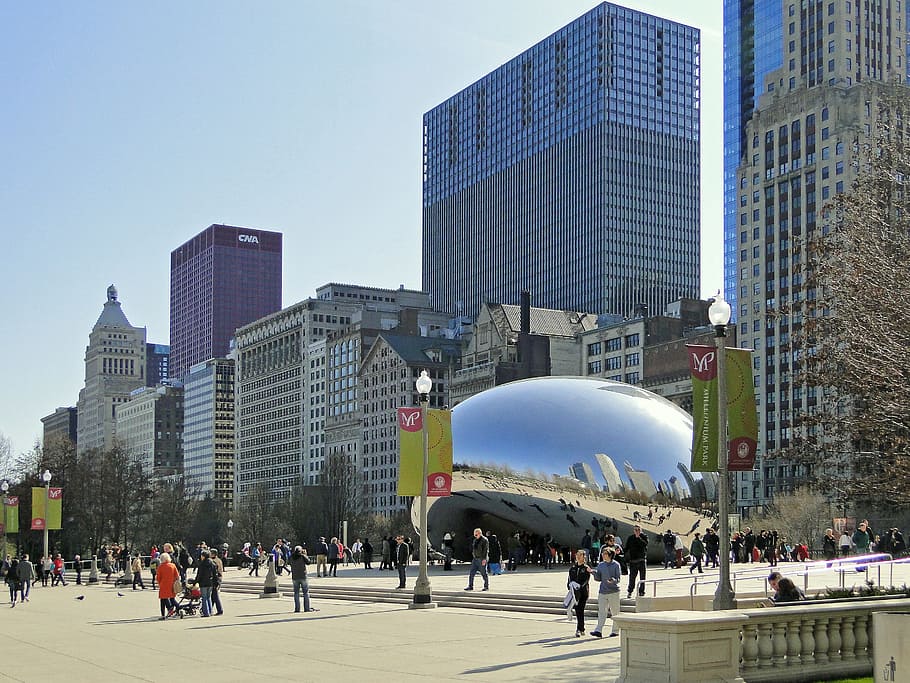 シカゴの豆, シカゴ, イリノイ, 建築, 都市, 建物の外観, 超高層ビル, モダン, 構築された構造, 現代