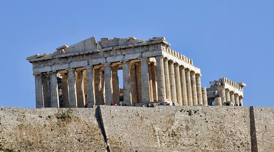 greece, parthenon, acropolis, athens, ancient, architecture, temple, landmark, antique, famous