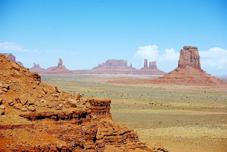 brown, rock formation, ahead, usa, monument valley, desert, rocks, scenics - nature, rock, sky
