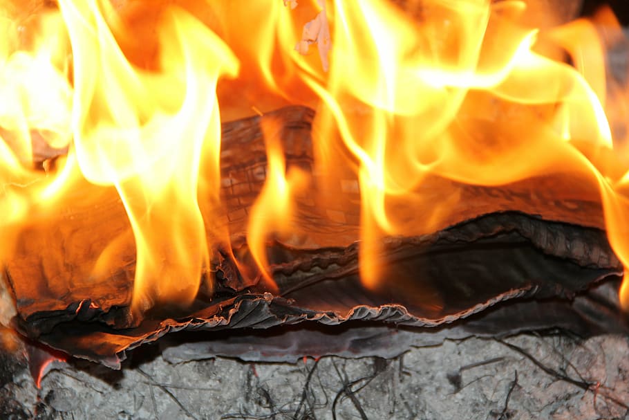 api, lena, bakar, api unggun, panas, bara api, kayu bakar terbakar, nyalakan, asap, pembakaran