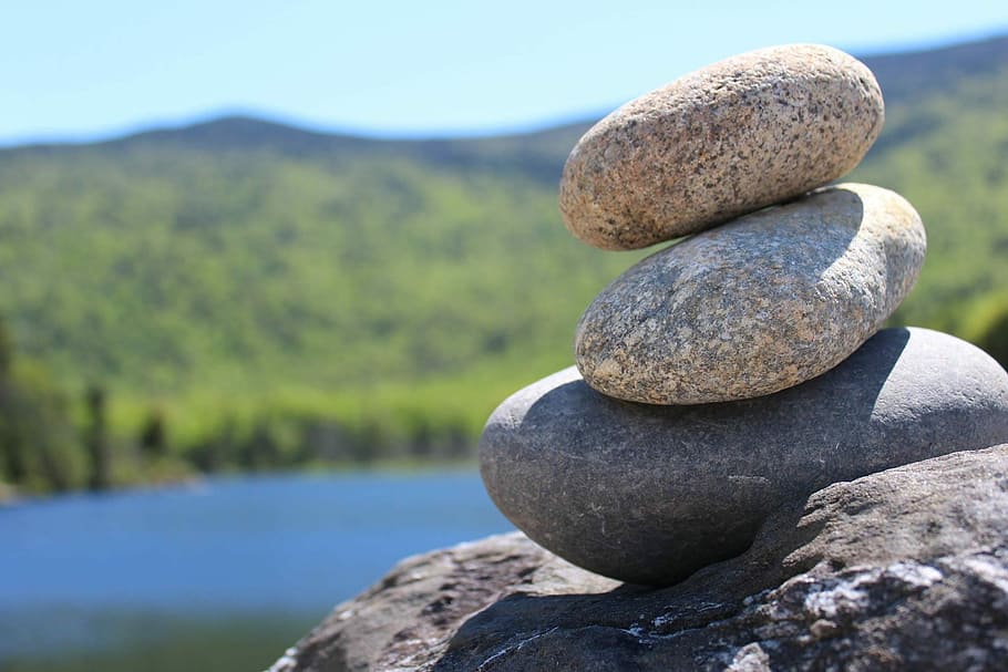 three, stones, body, water, Cairn, Rocks, Harmony, Meditation, Zen, outdoor