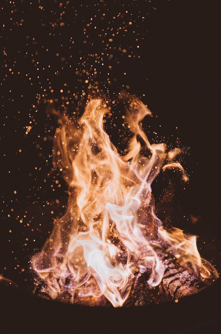 fotografi selang waktu, api, cahaya, kayu bakar, arang, abu, panas, api unggun, air, gerak