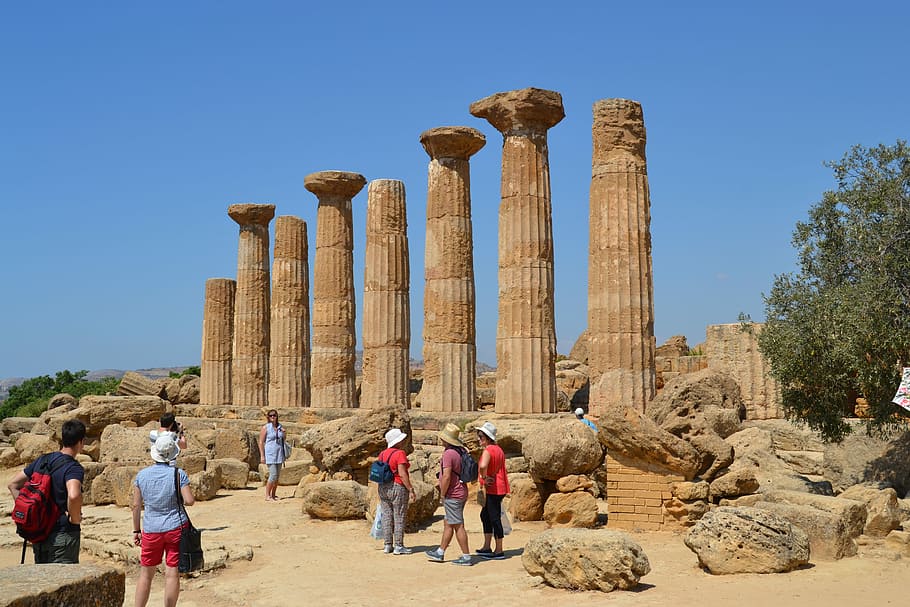 Sicily, Agrigento, Temple, Ruins, heracles, hercules, greek, archaeology, ancient, old ruin