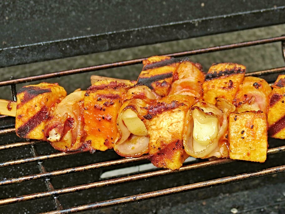 grill, grill skewers, barbecue, meat, grilling, grilled meats, delicious, bbq, food, meat skewer