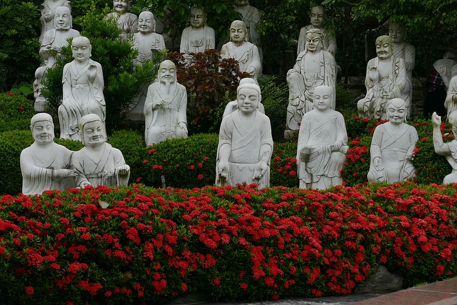 Templo, budismo, complexo, complexo do templo, budista, religião, taiwan, kaohsiung, buda, estátua