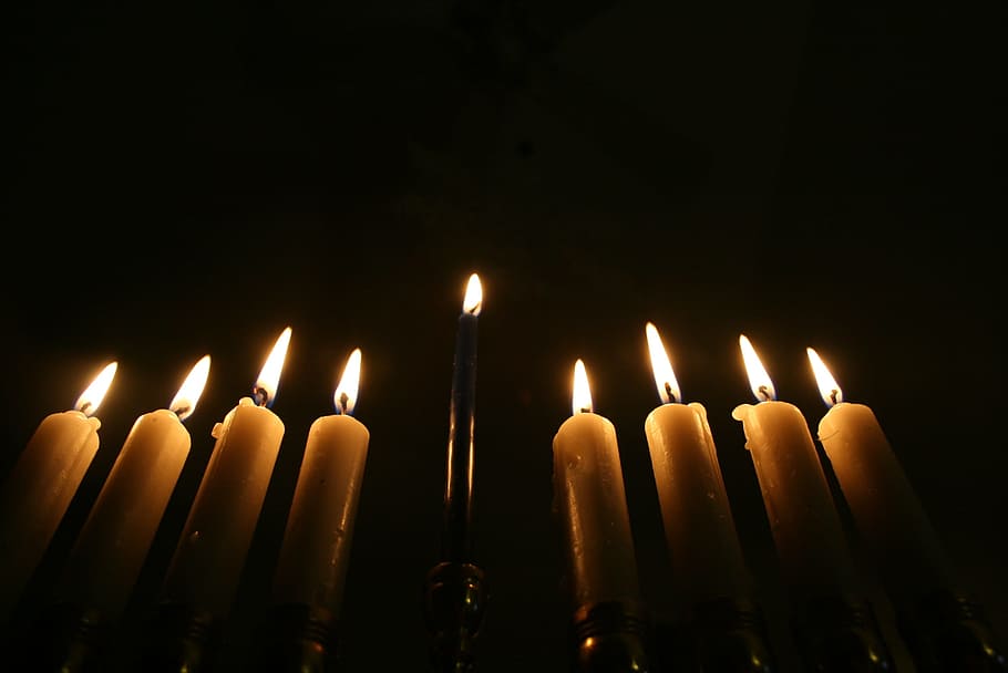 lote de vela, judeu, Hanukah, festival, Hanukkah, religião, celebração, menorá, símbolo, tradição