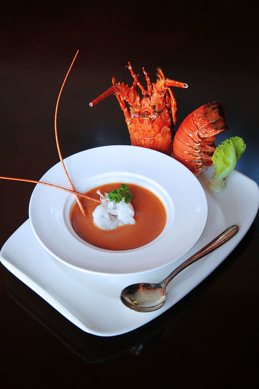 lobster soup, western, catering, hotel, food, gourmet, soup, seafood, plate, meal