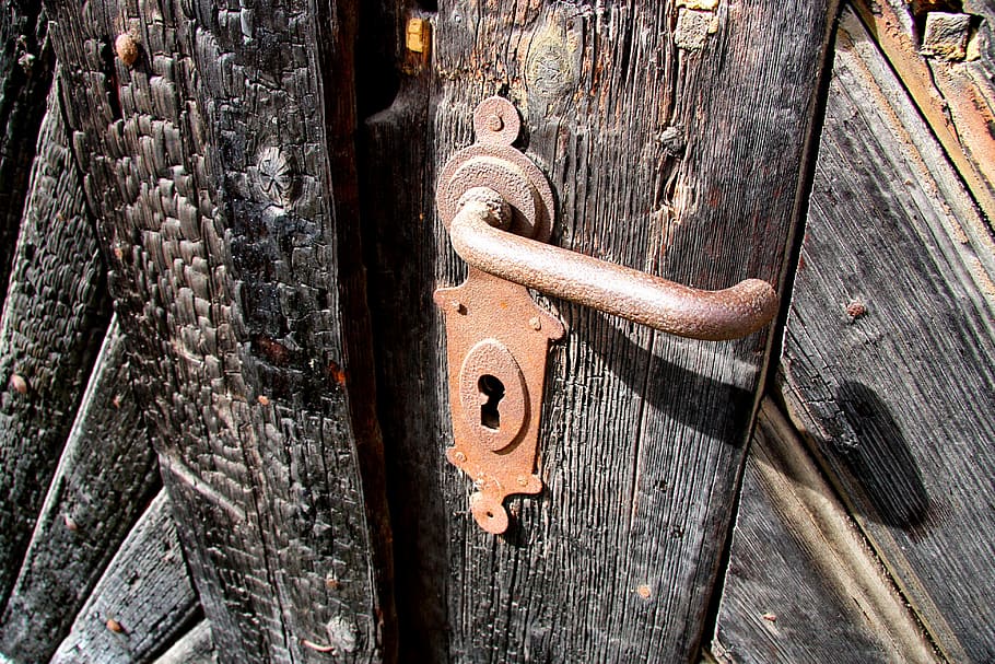 Old, Door, Gate, Handle, the old door, wood - material, close-up, lock, outdoors, entrance
