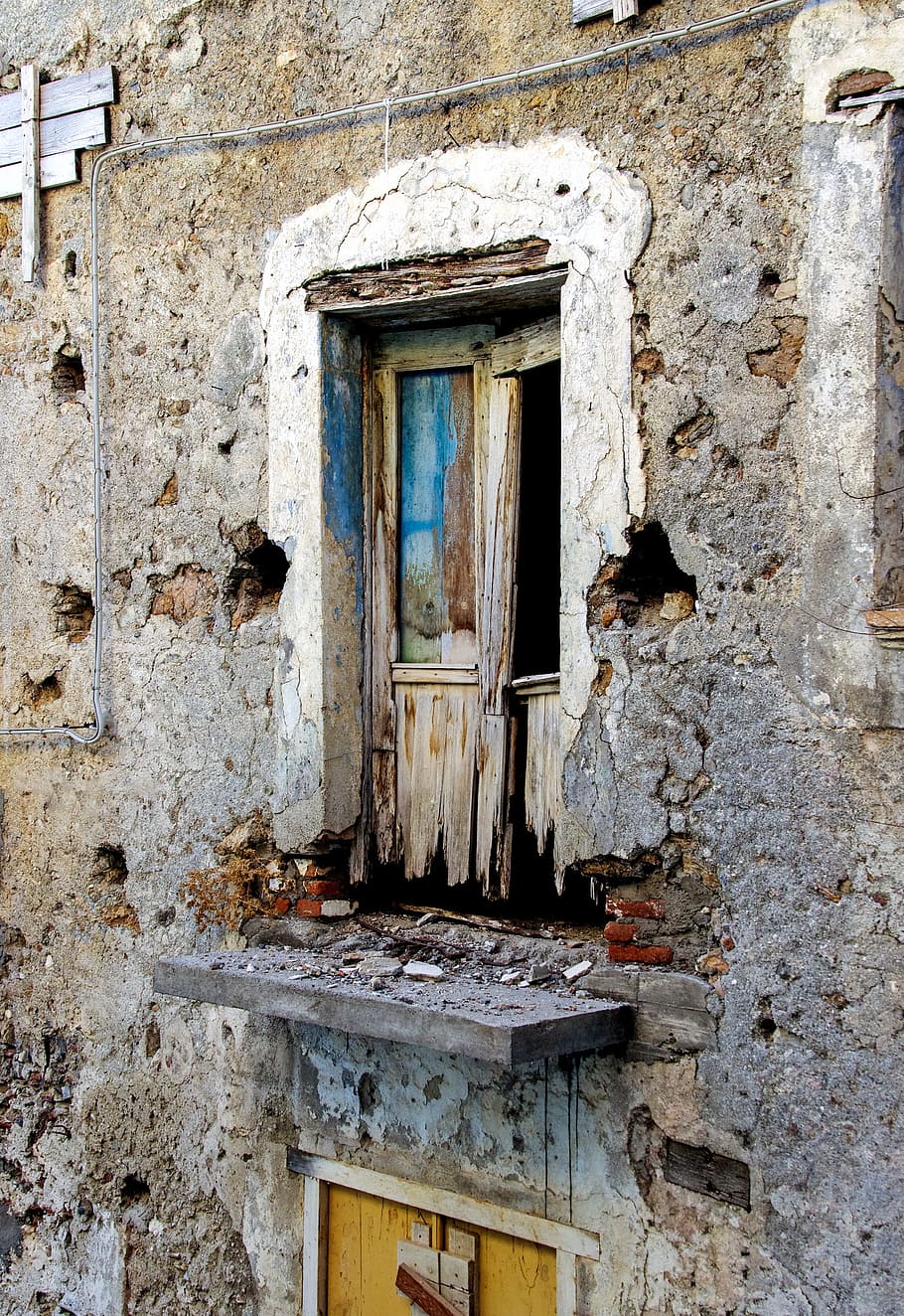ruin, decay, time, run-down, balcony, door, end, old, casa antica, wall