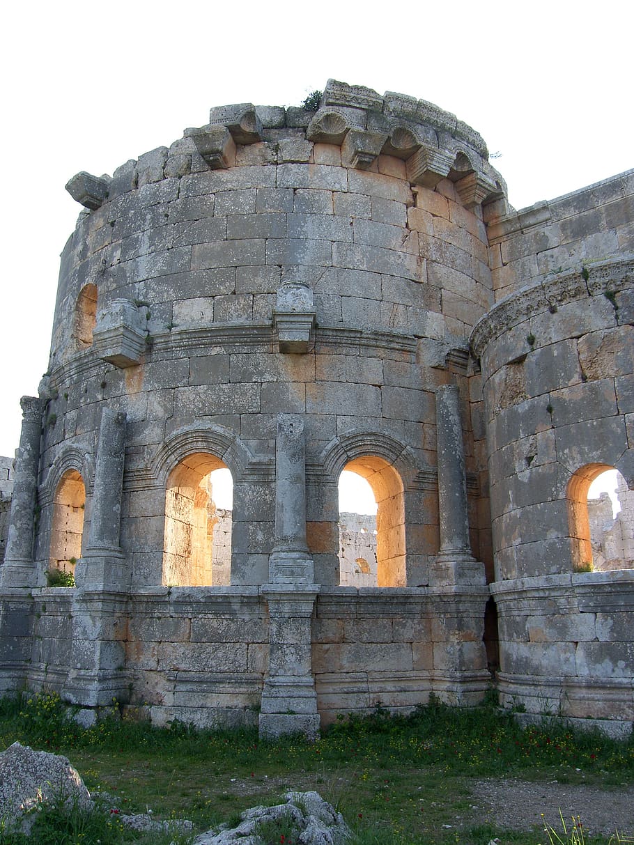 síria, simionkloster, antiga casa, estiletes simeon, igreja de saint simeon estilites, aleppo, bizantino, igreja, história, passado