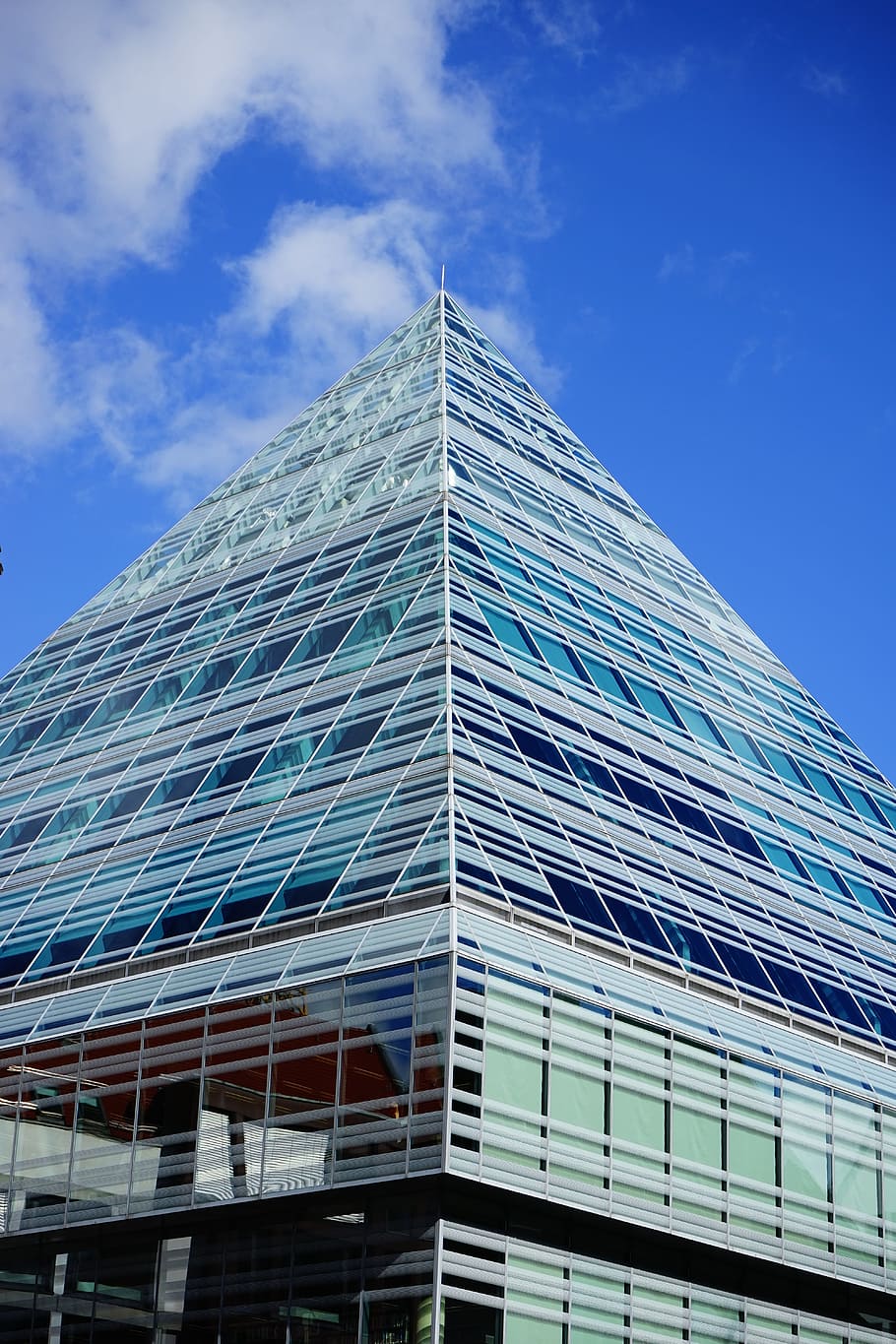 City, Library, Building, Ulm, Glass, city library, glazing, home, glass pyramid, architecture