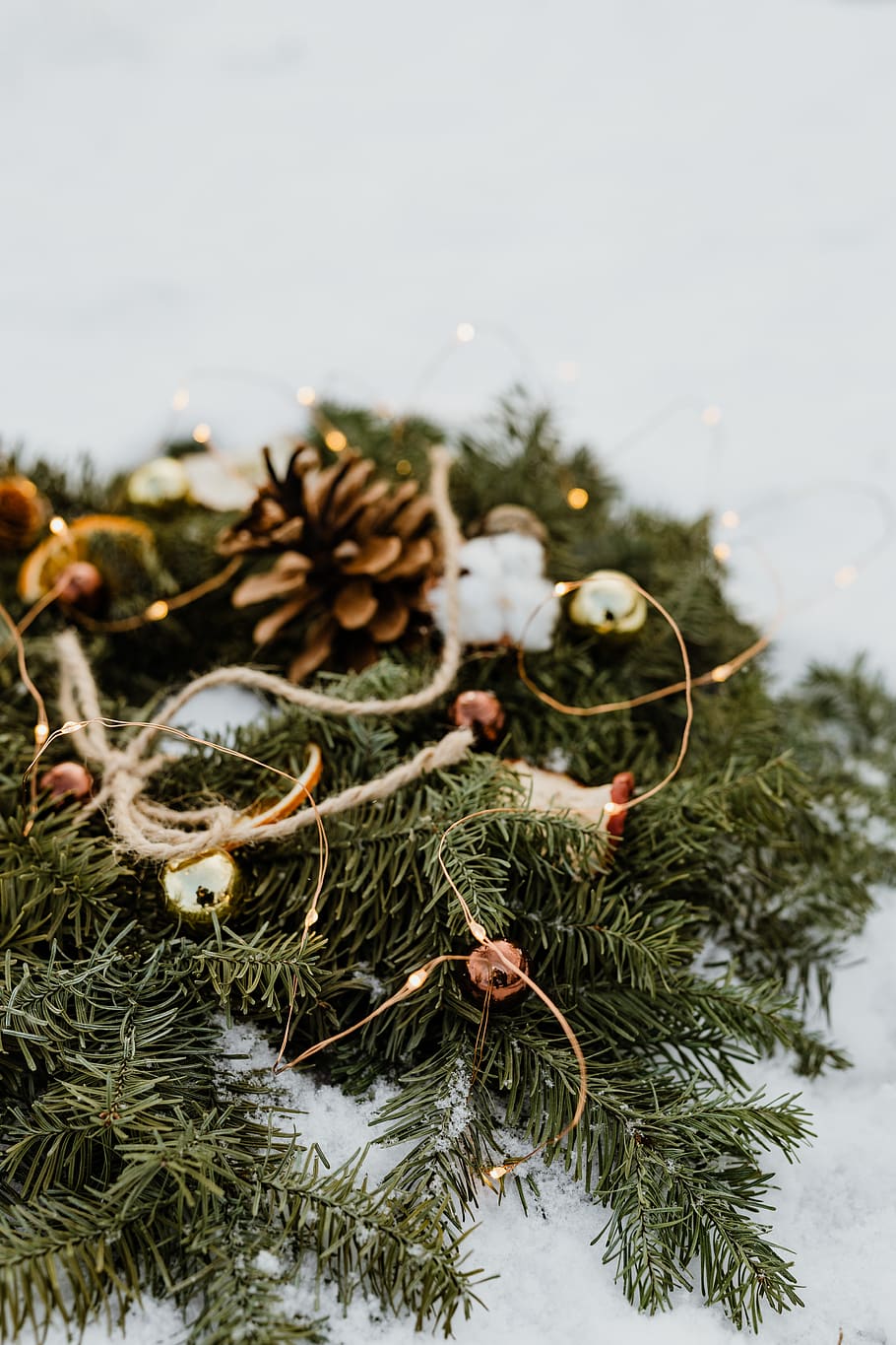 navidad, decoración, decoraciones, diciembre, nieve, invierno, guirnalda, planta, árbol, crecimiento