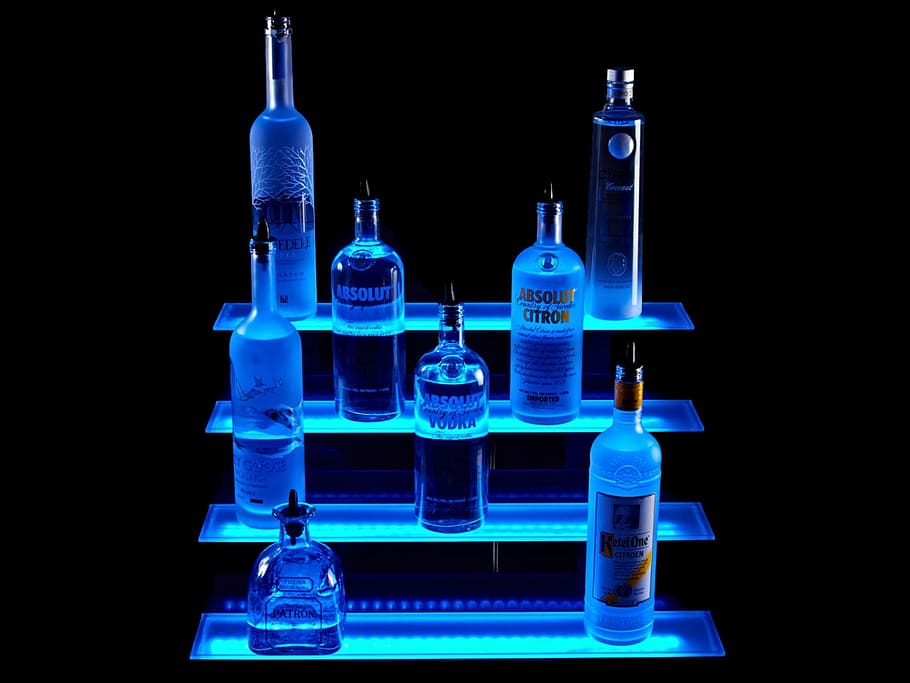 led, liquor shelves, lights, Liquor, Shelves, Led Lights, led liquor shelves, high density led strips, alcohol, bottles
