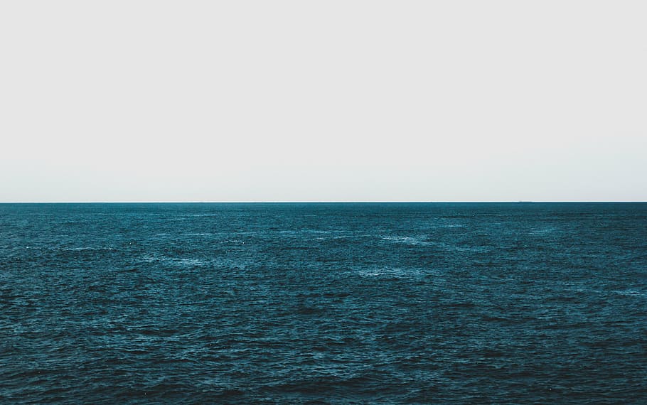 corpo de água, fechar, foto, beira-mar, Visão, oceano, mar, agua, azul, céu