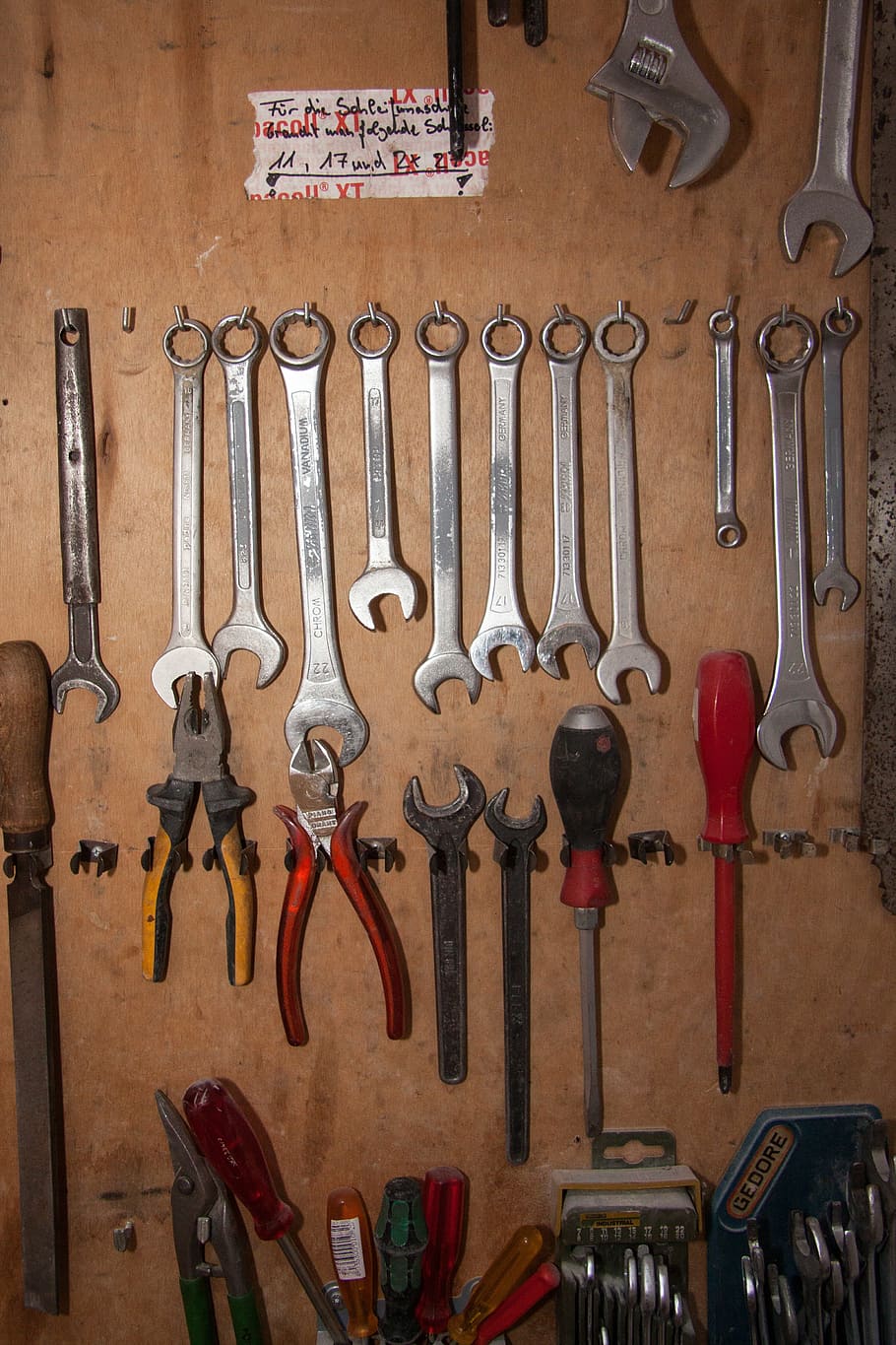 tool wall, tool, storage, wrench, pliers, file, graver, screwdriver, work tool, choice