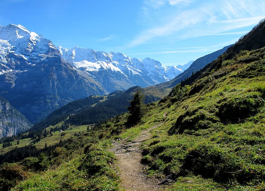 aerial, photography, Hiking, Mountains, Away, Nature, switzerland, alpine, mountain, landscape