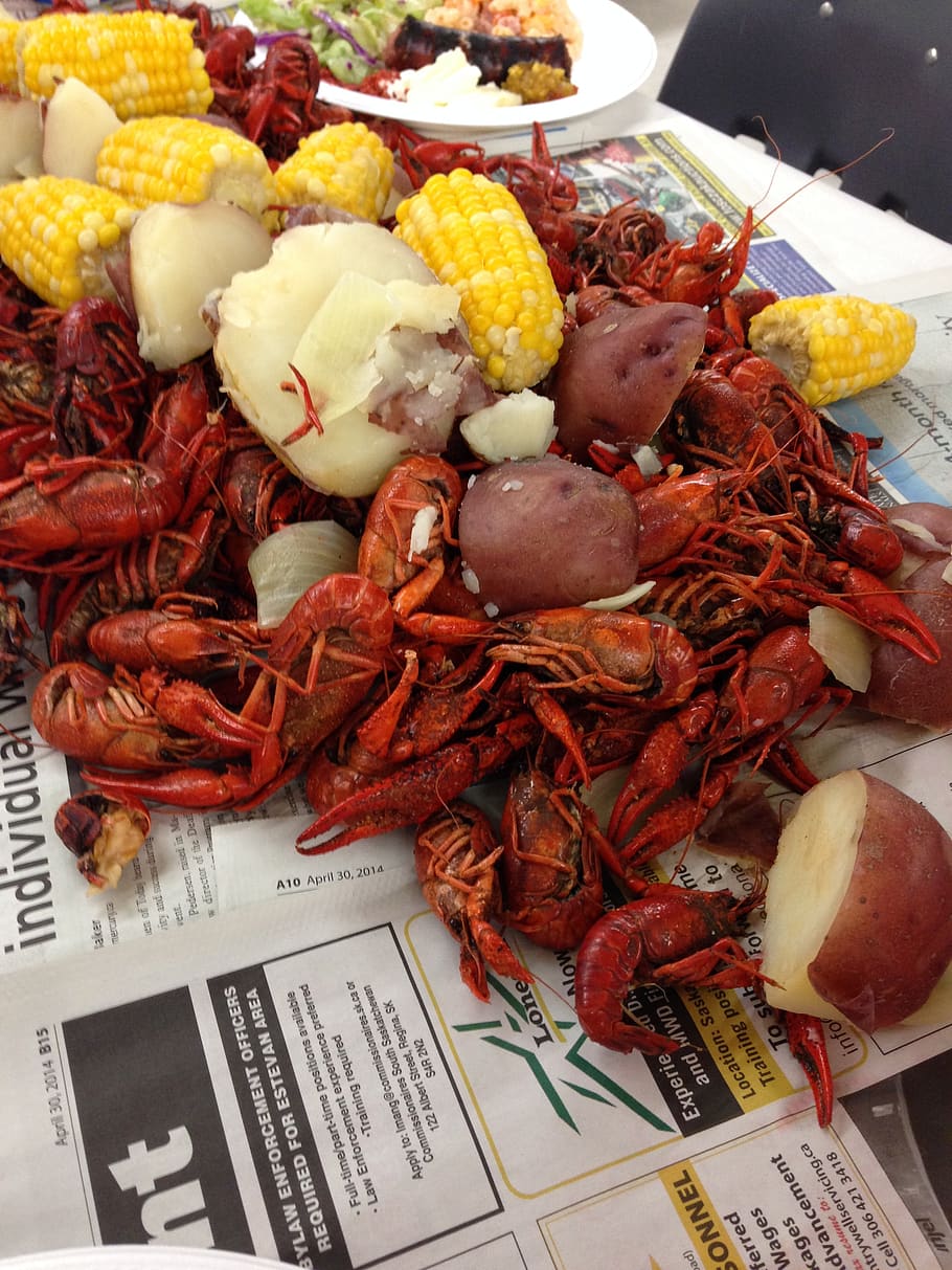 crawfish, crayfish, boil, seafood, table, food and drink, food, healthy eating, wellbeing, freshness