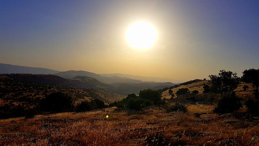 kurdistan, irak, matahari, gunung, alam, naik, lansekap, langit, scenics - alam, ketenangan
