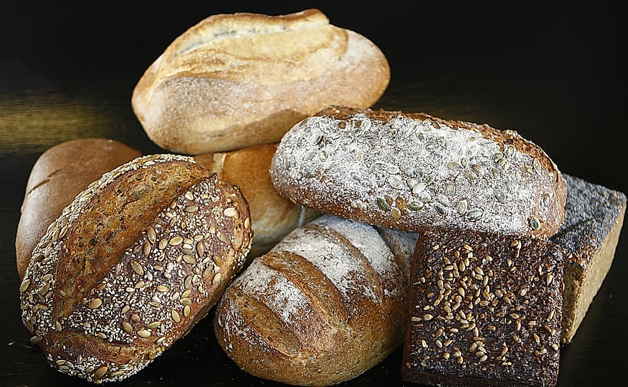 brown bread lot, bread, food, grainy bread, freshly baked, beautiful, baker, oven, rustically, dining