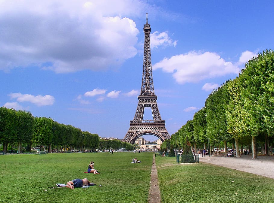 Torre Eiffel Paris Campo De Marte Simbolo Planta Cielo Torre