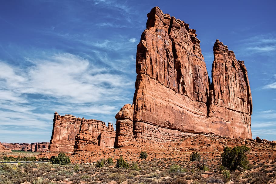 monolith, cliff, rocks, landscape, utah, nature, scenic, desert, stone, outdoor