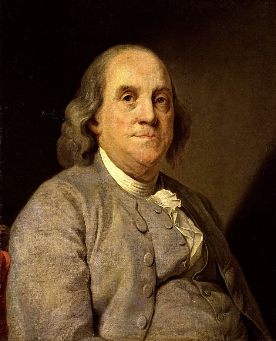 potret benjamin franklin, Benjamin Franklin, Potret, pendiri, melukis, domain publik, AS, Dewasa lanjut, orang, satu Orang