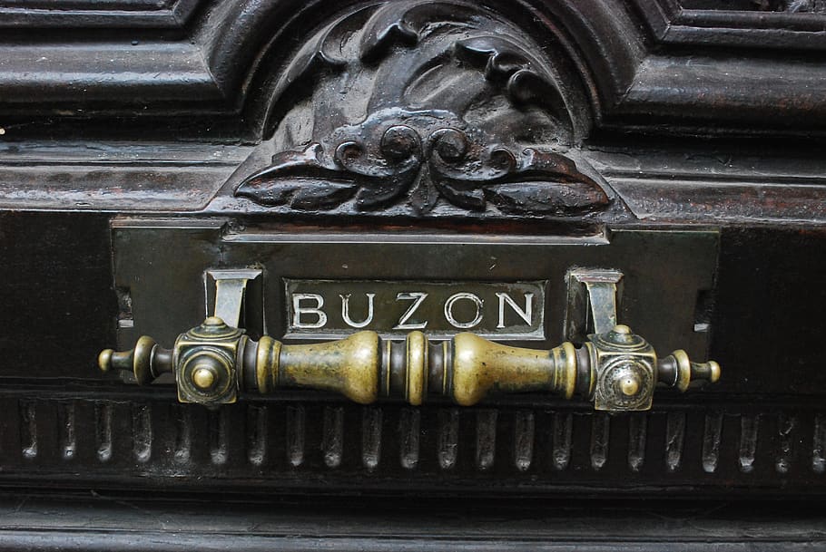 mailbox, old door, bronze, metal, text, close-up, entrance, communication, door, art and craft