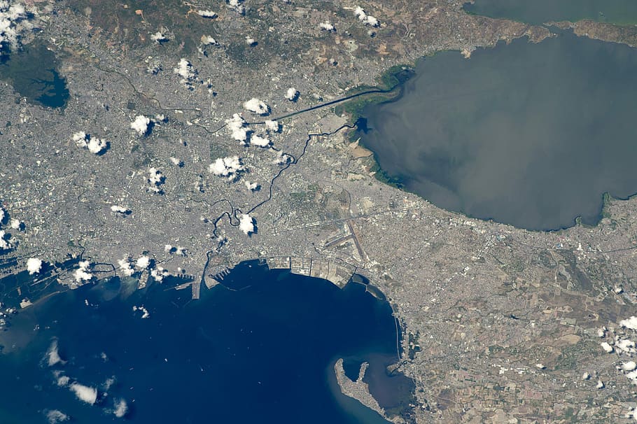 foto de satélite iss, circundante, cidades, ISS, foto de satélite, Manila, cidade, fotos, geografia, domínio público